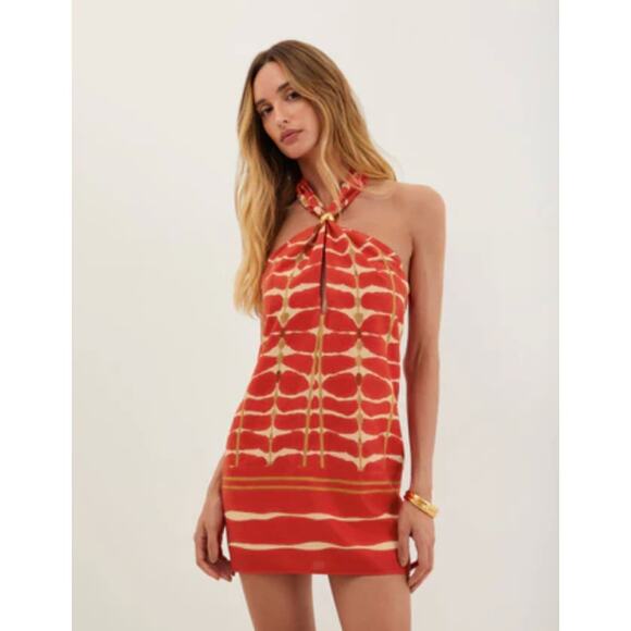 Vix Swimwear Aster Detail Short Dress in Agni - Picture 3 of 12